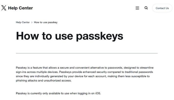 雅江苹果维修店铺分享iOS用户如何通过通行密钥(Passkey)登录 